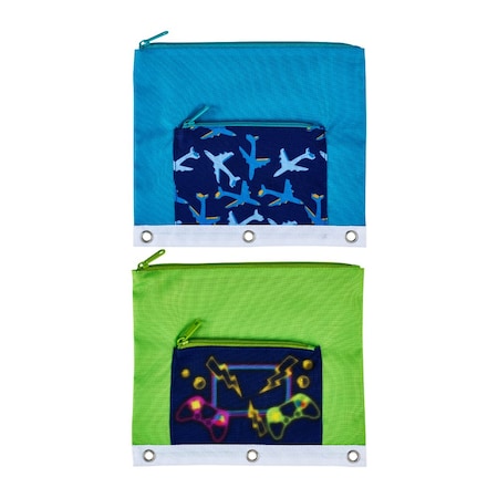 Its Academic Pencil Pouch for 3-Ring Binder, 2-Pockets with Zipper, 2-Pack 24352-GMJT-2PK