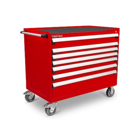 Tekton Rolling Tool Cabinet, 7 Drawer, Red, Steel, 48 in W x 27 in D x 41-1/2 in H OCL43200STM