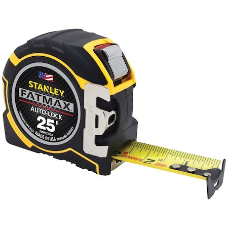 Stanley FMHT33338 Tape Measure, 25 ft L Blade, 1-1/4 in W Blade, Steel Blade, ABS Case FMHT33338L