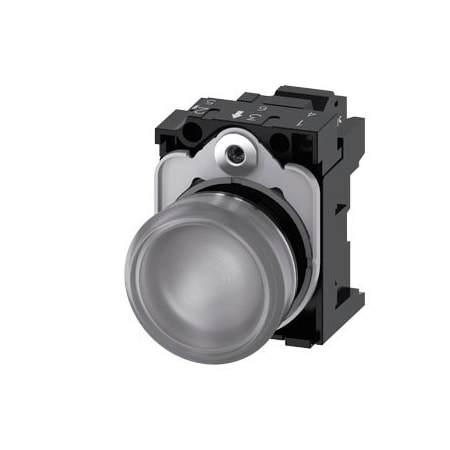 Siemens Indicator lights, 22 mm, round, metal, shiny, clear, lens, smooth 3SU1156-6AA70-3AA0