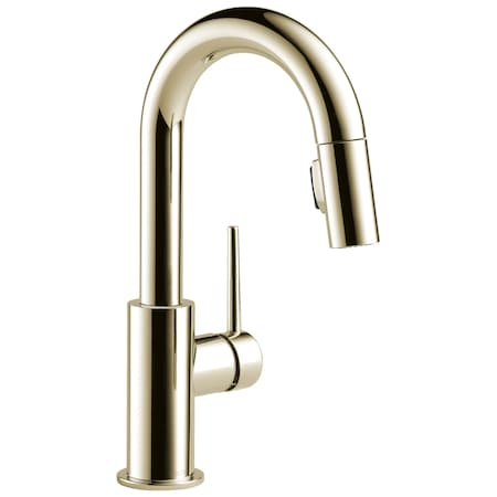Delta Trinsic Single Handle Pull-Down Bar / Prep Faucet In Polished Nickel 9959-PN-DST