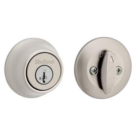 Kwikset 660 Series Deadbolt, 3 Grade, Keyed Key, Zinc, Satin Nickel, 2-3/8, 2-3/4 in Backset 66015SMT6ALSTRKP