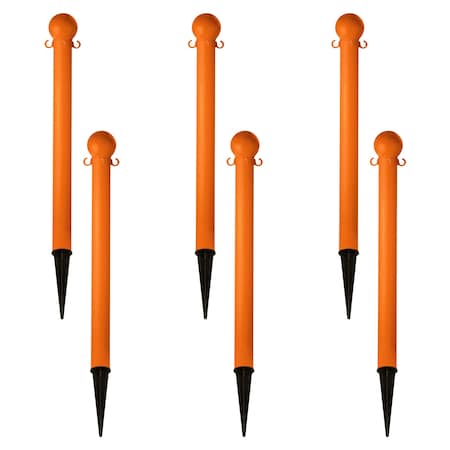 Mr. Chain 3" Safety Orange Ground Pole (6-Pack) 95512-6