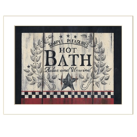 Homeroots Hot Bath 11 White Framed Print Bathroom Wall Art 415447