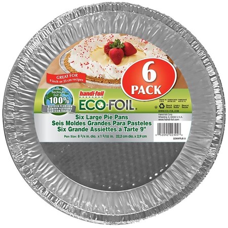 Handi-Foil 22305TL-010 Pie Pan, 9 in OAL, Aluminum 22305TL.010