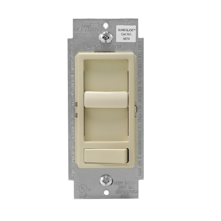 Leviton SureSlide Dimmer, 60Hz, Single Pole, 3-Way, Ivory 6674-P0I