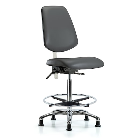 Blue Ridge Ergonomics Vinyl Clean Room Chair BR-NCR-VHBCH-MB-CR-T0-A0-CF-RG-8823