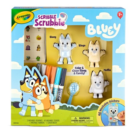 Crayola Scribble Scrubbie Bluey Deluxe, 3 Count Set 74-0245