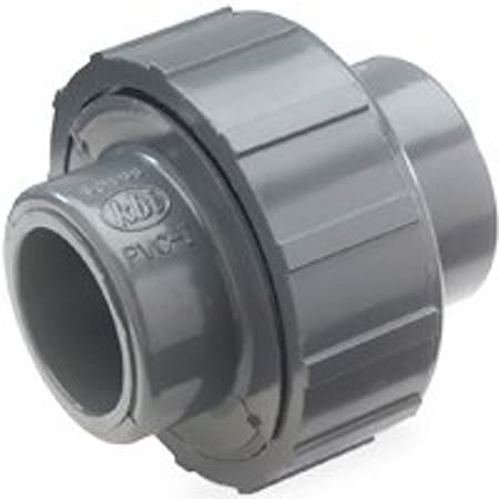 Smith-Cooper 8122 Series 02938122L Pipe Union, 1-1/4 in, Slip, PVC, Gray, SCH 80 Schedule, 100 psi Pressure 164-606