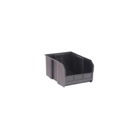 Quantum Storage Systems Hang & Stack Storage Bin, Polypropylene, Black, 8 in H, 11 in W, 16 in L QUS255CO