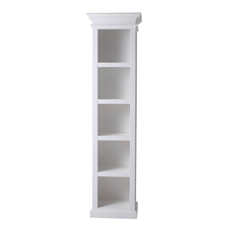 Homeroots 75" White Solid Wood Five Tier Bookcase 397663