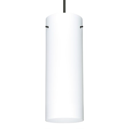 Besa Lighting Besa Stilo 18 Pendant, Opal Matte, Black Finish, 1x 150W MAX E26 Base 1JT-412807-BK