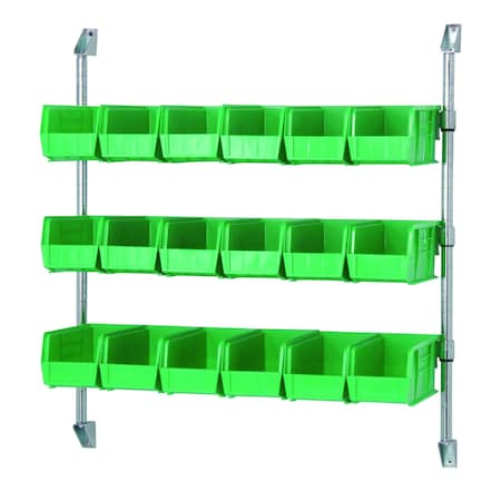Quantum Storage Systems WIRE CANTILEVER BIN HOLDER WITH 18 BINS CAN-34-36BH-230GN