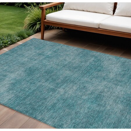 Homeroots 9' X 12' Teal Blue Washable Indoor Outdoor Area Rug 598864