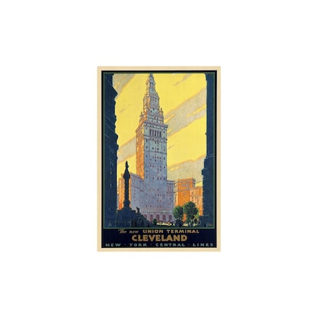 Homeroots Cleveland Union Terminal Vintage Travel Unframed Print Wall Art 394276
