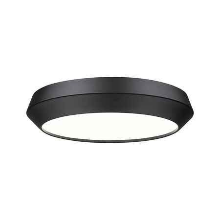 Z-Lite Quasars Matte Black 1 Light Flush Mount 7701F16-MB-LED