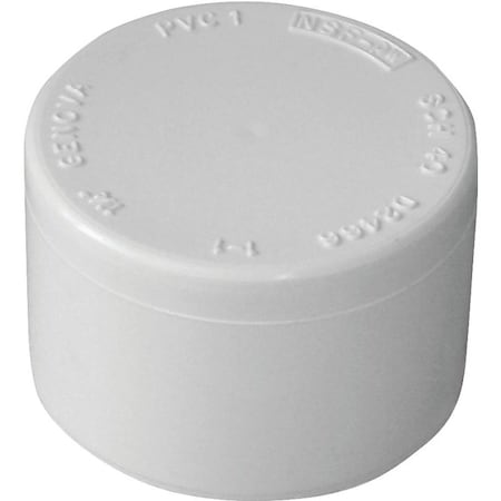 Genova LASCO Pipe Cap, 2 in, Slip, PVC, White, SCH 40 Schedule, 280 psi Pressure 447020BC