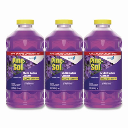 Pine-Sol Multi-Surface Cleaner, Bottle, 80 oz, Lavender Clean, 3 PK 60608CT