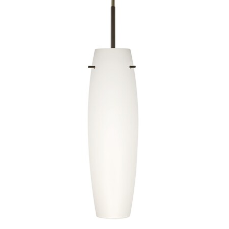 Besa Lighting Besa Suzi 11 Pendant, Opal Matte, Bronze Finish, 1x 9W MAX E26 Base 1JT-412107-LED-BR