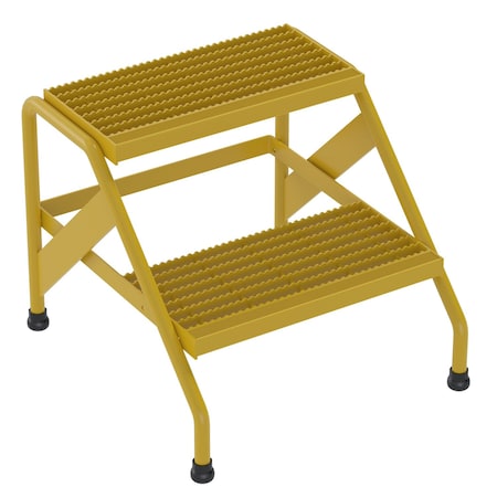Vestil Aluminum Step Stand, 2 Step, Welded, 2 Steps, 20 Overall Height, Aluminum, Yellow SSA-2-Y