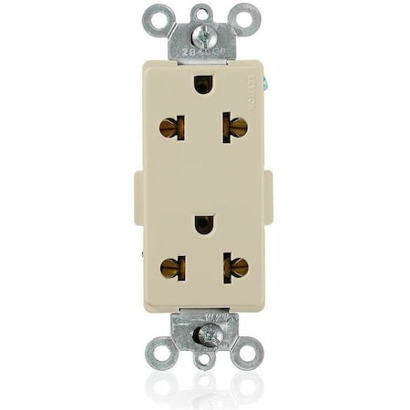 Leviton Receptacle Outlet, 15A, Ivory, 125/250V 5835-I