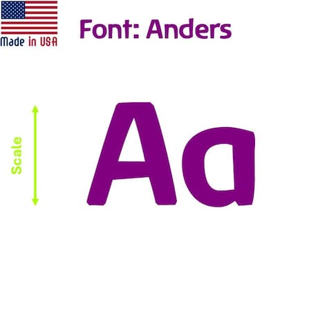 Aacc Self-Adhesive Vinyl Letter: A, Scale: 18 in. Color: Purple Font: Anders by, 8PK AACC-Anders-UA-Purple-I18x8