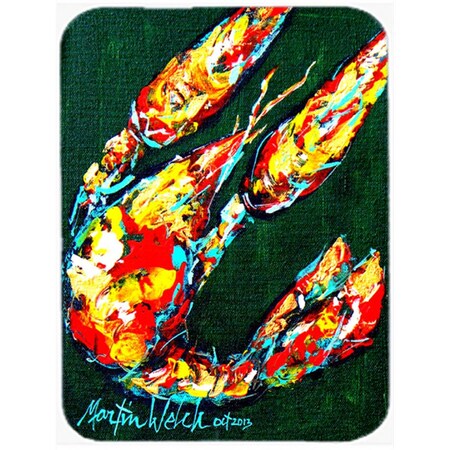 Carolines Treasures Craw Baby On Green Crawfish Glass Cutting Board- Large MW1194LCB