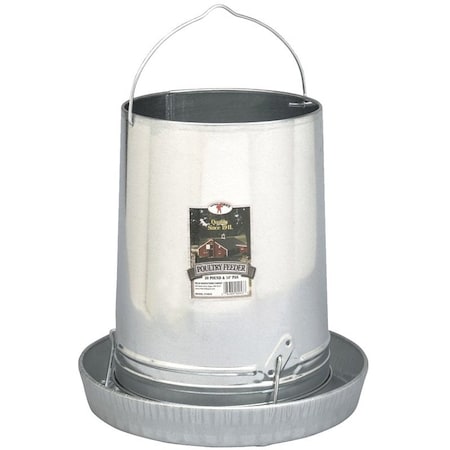 Little Giant Poultry Feeder, 30 lb Capacity, Rolled Edge, Galvanized Steel 914043