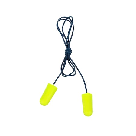 3M E-A-R Disposable Corded Ear Plugs, Metal Detectable, Bullet Shape, NRR 32 dB, Yellow, 200 PK 311-4106