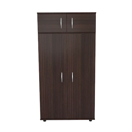 Homeroots 32" Espresso Melamine Mirrored Combo Dresser 249833