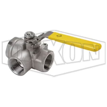 Dixon 3-Way Diverting Ball Valve, 1 in Nominal, FNPT End Style, Stainless Steel Body, Standard Port SSBV100TW