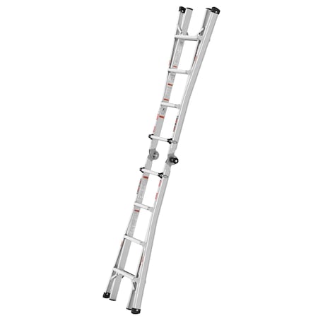 Wrightmaster 17 ft. Aluminium Alloy Foldable Extension Ladder, A-Frame and Straight Ladder, ANSI 250 lb. Load Ca ZR-193468
