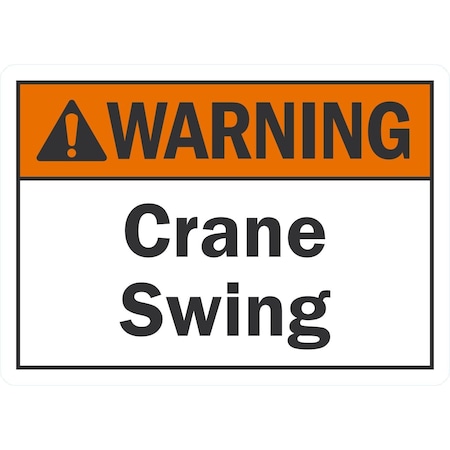 Lyle Warning Crane Swing, 7x5, Non-Reflective, White G-17464-ND_7x5