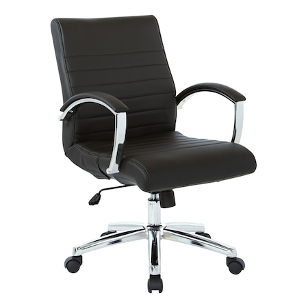 Office Star Products FL Series Executive Low Back Chair, Black FL92011C-u6
