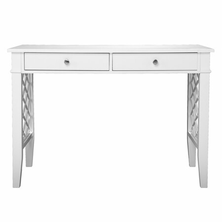 Homeroots 43" White Writing Desk With Two Drawers 402021