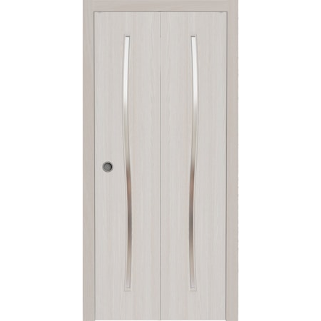 Sartodoors Sliding Closet Bi-fold Doors 72 x 84 inches, BASIC 3002 Ash Franko, Sturdy Tracks Moldings Trims H BASIC3002BF-YAFR-72x84 (2* 36x84)