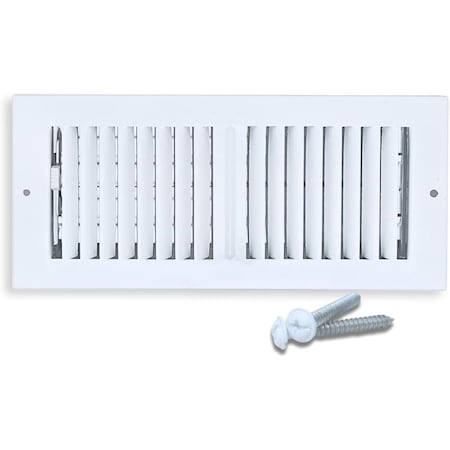Sierra Grates 4 in. H X 12 in. W 2-Way 45 Degree Louvered, Steel, White Sidewall / Ceiling Register TWC412-WHT