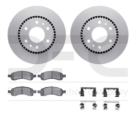 Dynamic Friction Co DFC GEOSPEC Coated Rotor- Heavy Duty Brake Pad includes Hardware 4412-48026
