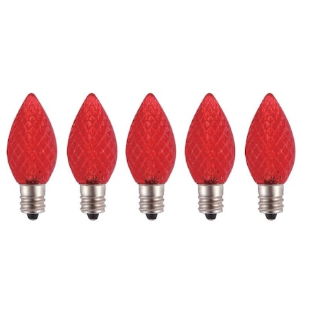 Hometown Holidays Bulb, Candelabra Lamp Base, LED Lamp, Crystal Red Light 24772