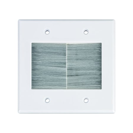 Monster Cable Just Hook It Up White 2 gang Plastic Home Theater Brush Wall Plate JHIU0129