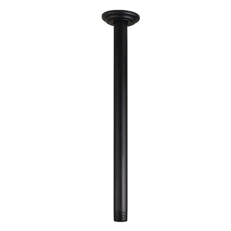 Kingston Brass 12" Rain Drop Ceiling Mount Shower Arm with Round Flange, Matte Black K211C0
