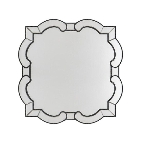 Homeroots 32" Clear Scalloped Glass Framed Accent Mirror 485073