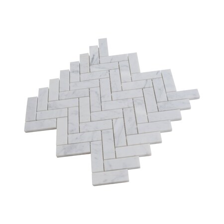 Apollo Tile 12x13 Bianco Carrara Marble Honed Floor and Wall Mosaic Tile 5.29 sqft/case, 5PK APLKB88H05HA