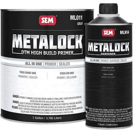 Sem Metalock DTM High Build Primer, 1 gal Can, Gray, 4:1 Mixing, 325 sq-ft/gal Coverage ML010