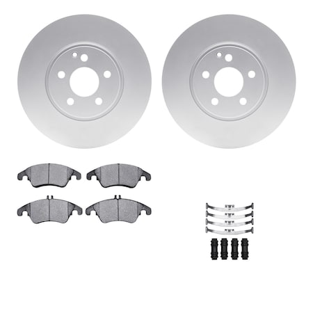 Dynamic Friction Co DFC GEOSPEC Coated Rotors with 5000 Brake Pads - Ceramic and Hardware 4512-63184