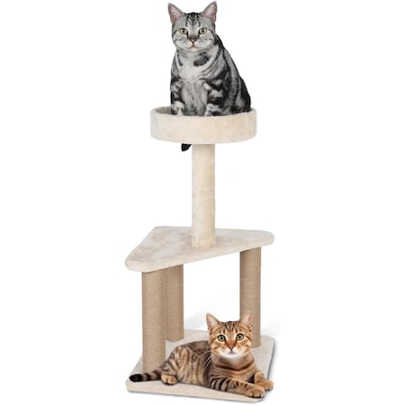 Simple Deluxe FluffyDream Cat Tree Tower for Large Indoor Cat with Sisal Covered Scratching Post, 31.8 Inches Sma GLN1PTTREESCRACH24W01
