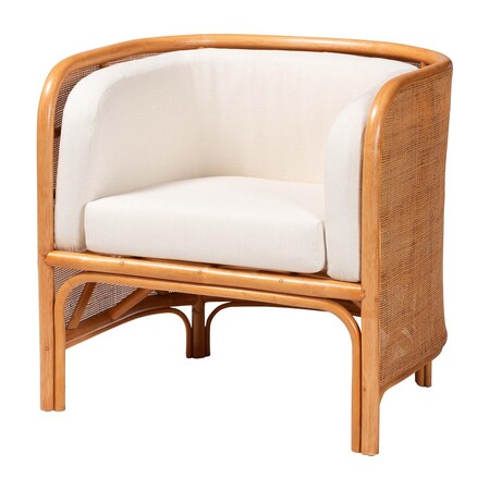 Bali & Pari Bandung Bohemian Light Honey Rattan Accent Chair 250-13876-ZORO