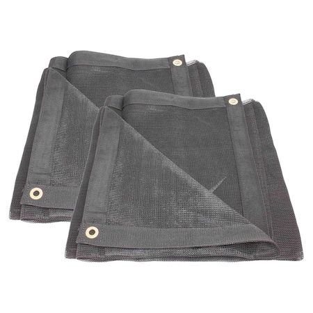 Mytee Products 12ft x 20ft Black Heavy Duty 70% Shade Mesh Tarp for Outdoor w/ Grommets 6 Oz, 2PK MT12-20x2