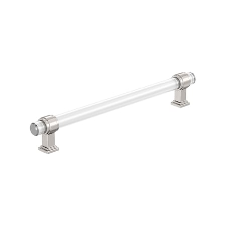 Amerock Glacio 8 inch 203mm Center-to-Center Clear/Polished Nickel Cabinet Pull BP36661CPN