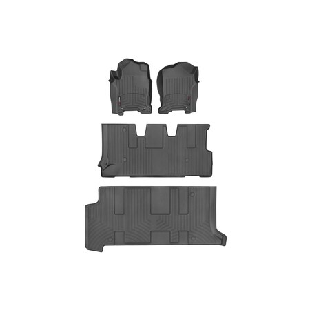 Weathertech Black, Front, Rear and Rear Floorliners for Vinyl Floors 441117-1-2-3V